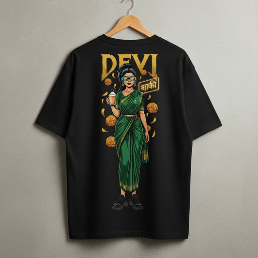 "DEVI" Neon Desi Oversized Tee