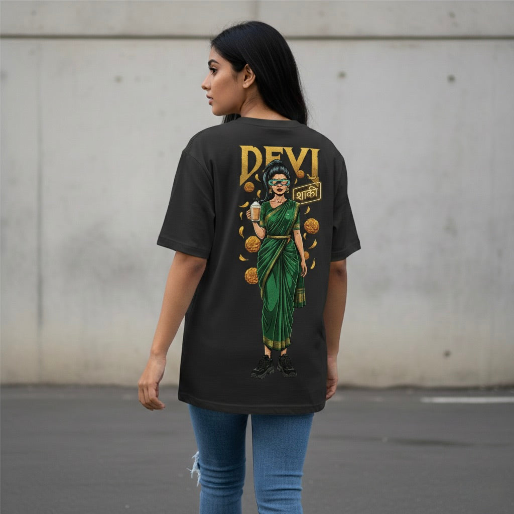 "DEVI" Neon Desi Oversized Tee