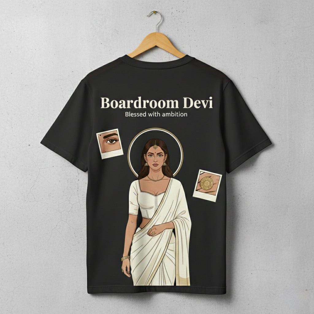 "Boardroom Devi" Oversized Graphic Tee
