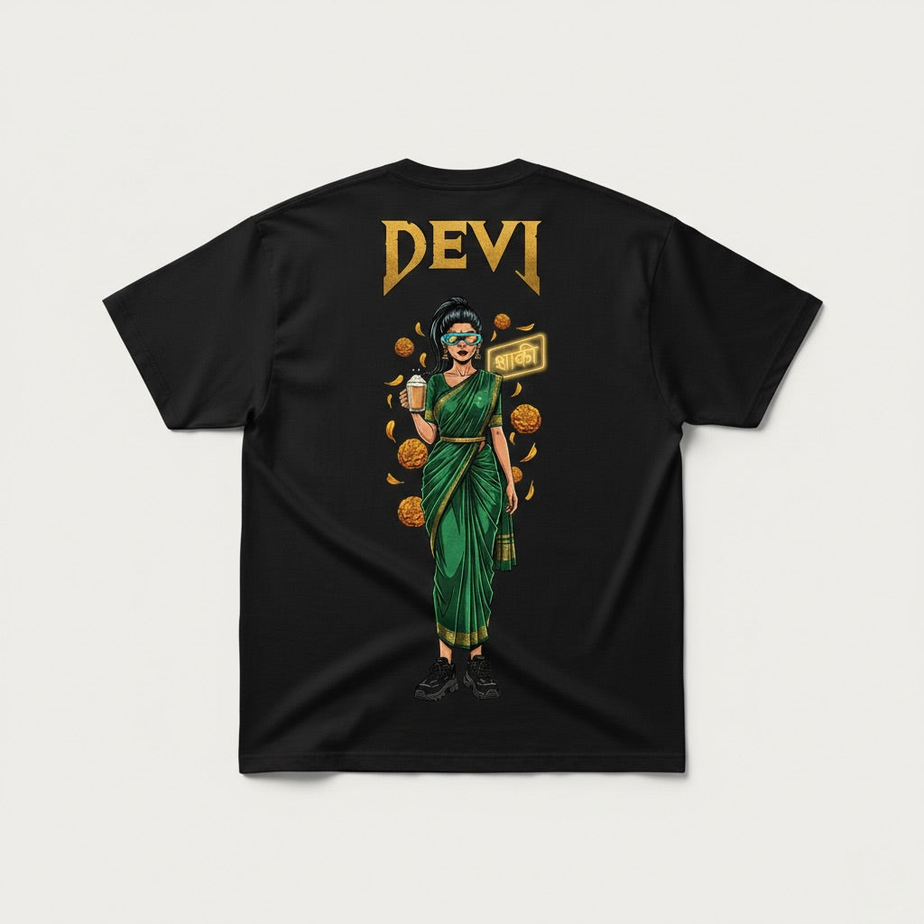 "DEVI" Neon Desi Oversized Tee