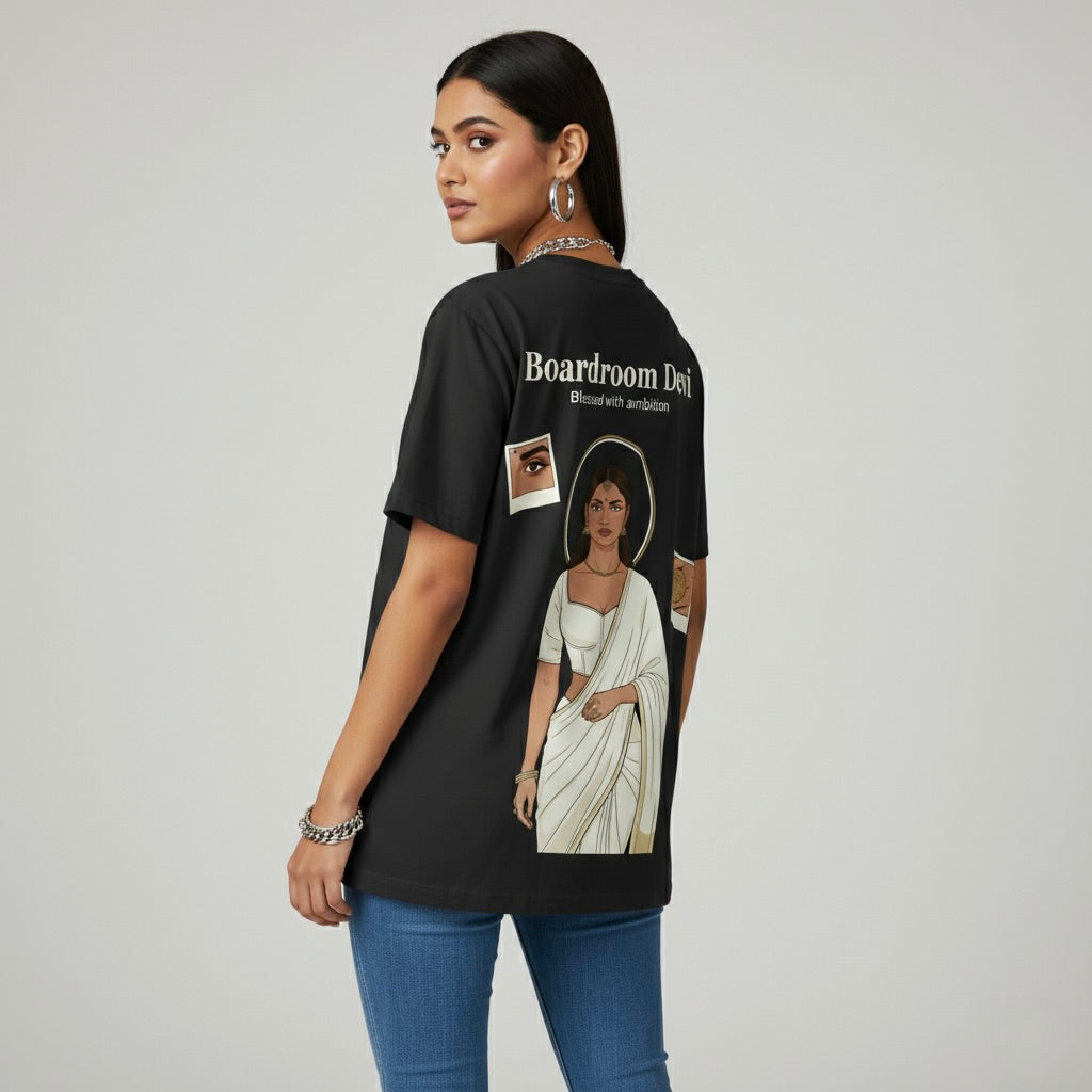 "Boardroom Devi" Oversized Graphic Tee