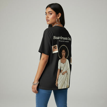 "Boardroom Devi" Oversized Graphic Tee